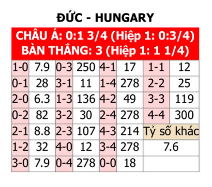 Soi kèo Euro 2024: Đức vs Hungary (23h 19/06) 2 Tỷ lệ cược tham khảo, kèo tỉ số trận Đức - Hungary